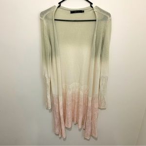 Ark & Co Women's Medium Multicolor Knitted Cardigan Duster Long Open front